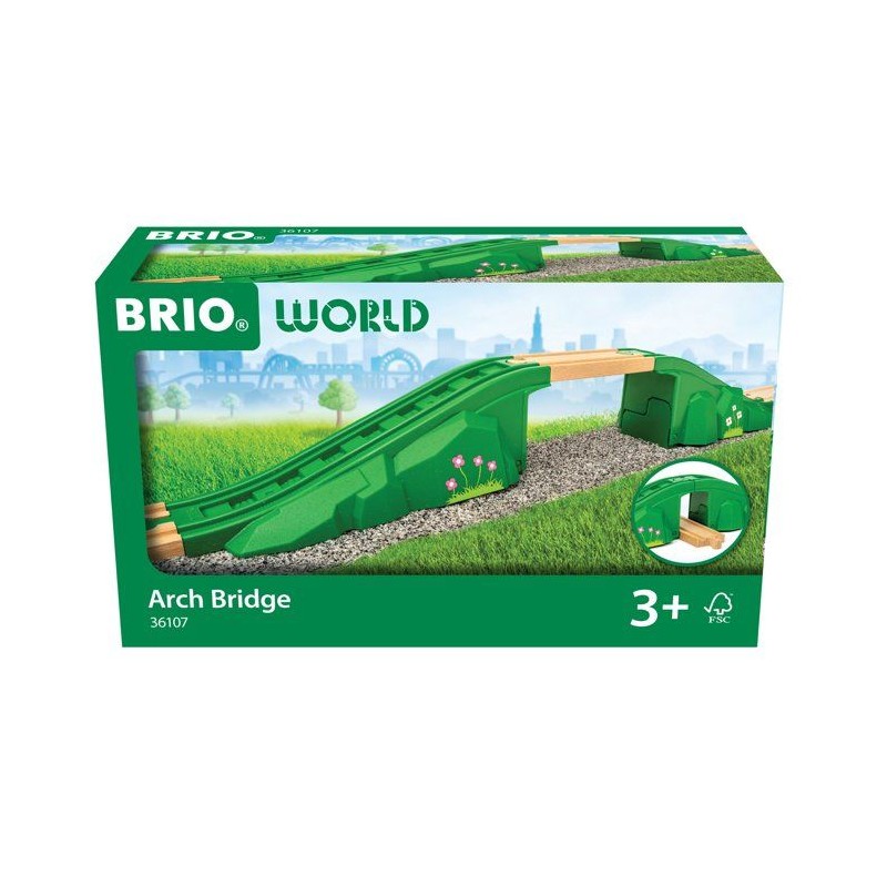 Accessoires de Train - BRIO - 36107 - Pont Modulaire - Bois de Hetre -