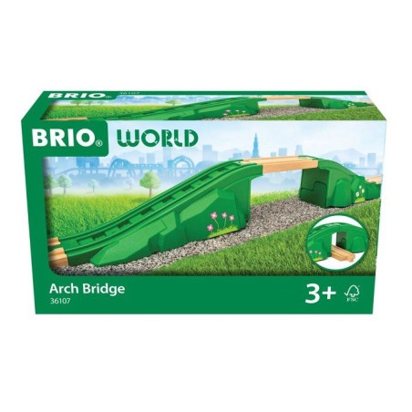 Accessoires de Train - BRIO - 36107 - Pont Modulaire - Bois de Hetre -
