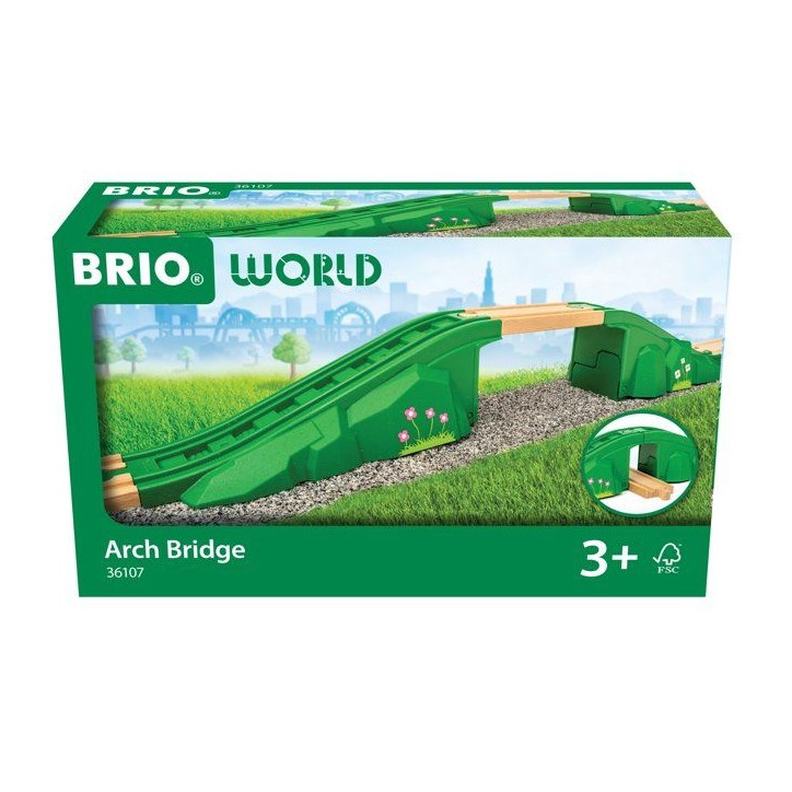 Accessoires de Train - BRIO - 36107 - Pont Modulaire - Bois de Hetre - a partir de 3 Ans