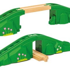 Accessoires de Train - BRIO - 36107 - Pont Modulaire - Bois de Hetre -