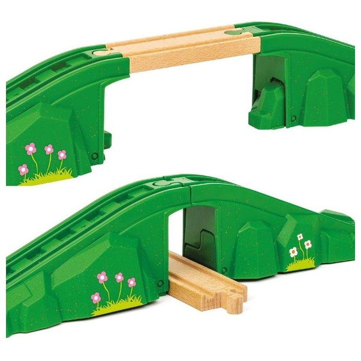 Accessoires de Train - BRIO - 36107 - Pont Modulaire - Bois de Hetre - a partir de 3 Ans