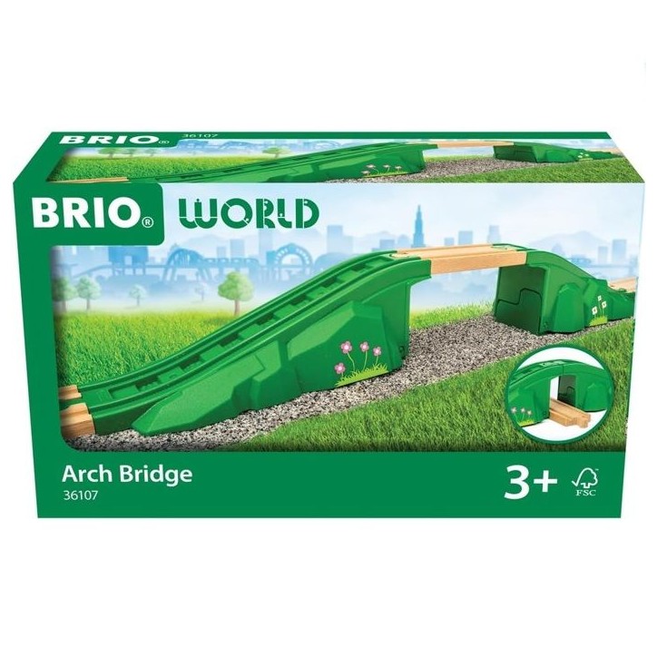 Accessoires de Train - BRIO - 36107 - Pont Modulaire - Bois de Hetre - a partir de 3 Ans