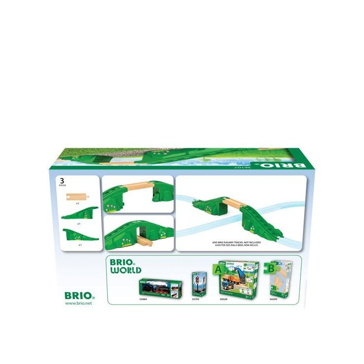 Accessoires de Train - BRIO - 36107 - Pont Modulaire - Bois de Hetre - a partir de 3 Ans