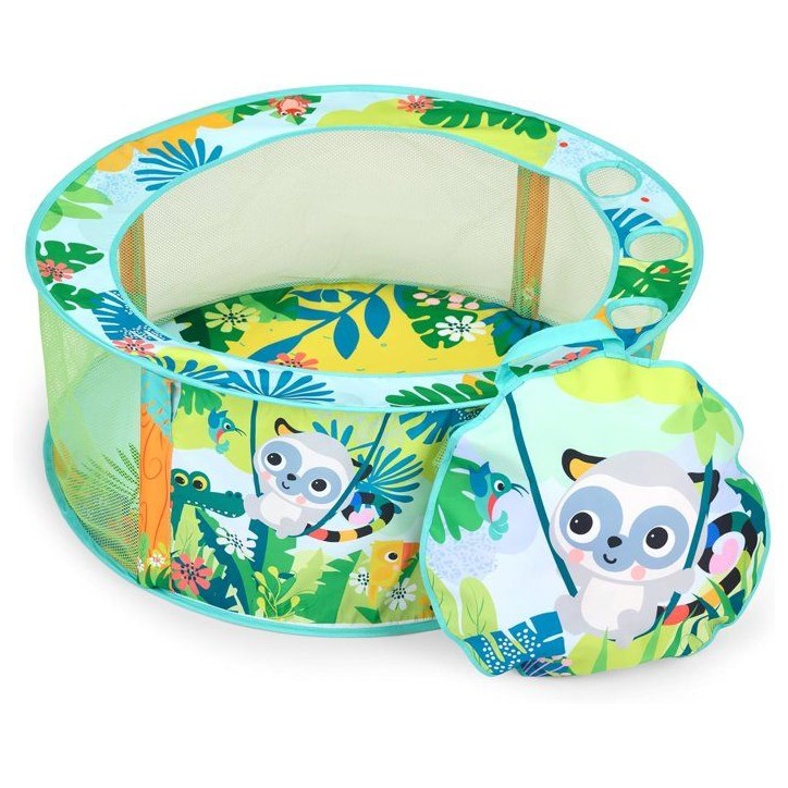 BRIGHT STARTS- Piscine a Balles Rainforest pliable avec sac de transport inclus, 20 balles BRIGHT STARTS- Piscine a Balles Rainforest pliable avec sac de transport inclus, 20 balles