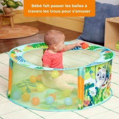BRIGHT STARTS- Piscine a Balles Rainforest pliable avec sac de transport inclus, 20 balles