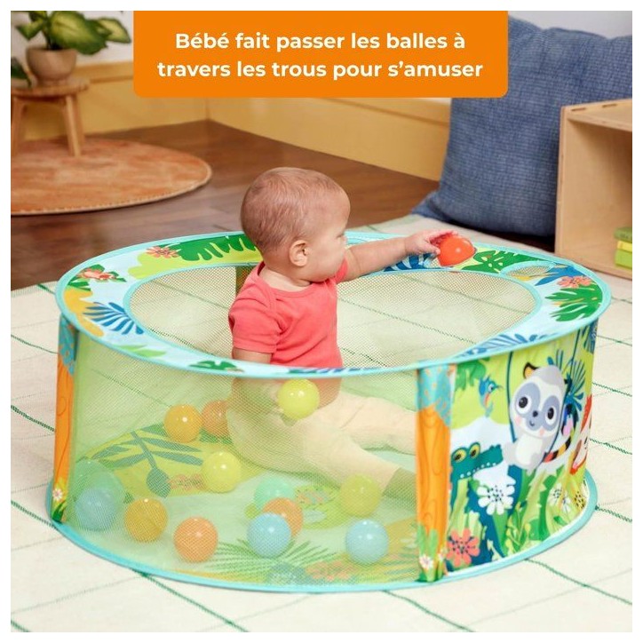 BRIGHT STARTS- Piscine a Balles Rainforest pliable avec sac de transport inclus, 20 balles BRIGHT STARTS- Piscine a Balles Rainforest pliable avec sac de transport inclus, 20 balles