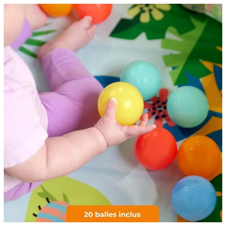 BRIGHT STARTS- Piscine a Balles Rainforest pliable avec sac de transport inclus, 20 balles BRIGHT STARTS- Piscine a Balles Rainforest pliable avec sac de transport inclus, 20 balles