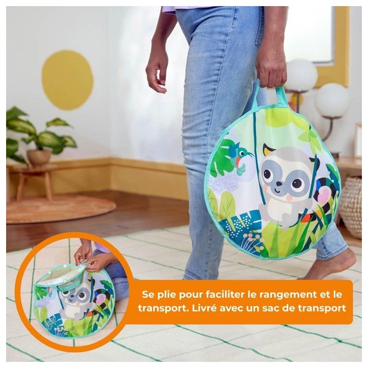 BRIGHT STARTS- Piscine a Balles Rainforest pliable avec sac de transport inclus, 20 balles BRIGHT STARTS- Piscine a Balles Rainforest pliable avec sac de transport inclus, 20 balles