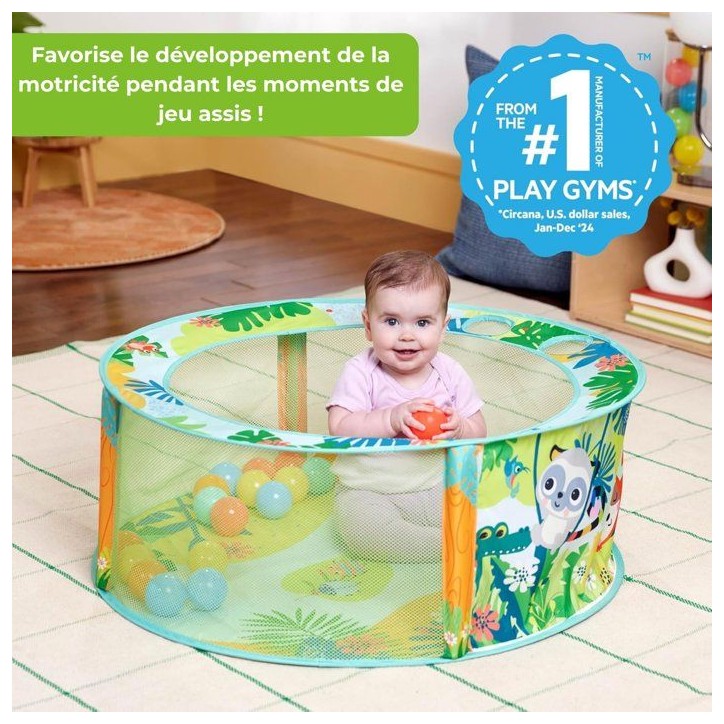 BRIGHT STARTS- Piscine a Balles Rainforest pliable avec sac de transport inclus, 20 balles BRIGHT STARTS- Piscine a Balles Rainforest pliable avec sac de transport inclus, 20 balles