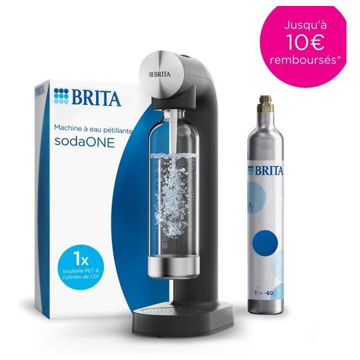 Machine a soda BRITA - SodaONE Noire - 1 Bouteille 1L et 1 Cylindre de CO2 inclus Machine a soda BRITA - SodaONE Noire - 1 Bouteille 1L et 1 Cylindre de CO2 inclus