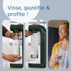 Machine a soda BRITA - SodaONE Noire - 1 Bouteille 1L et 1 Cylindre de