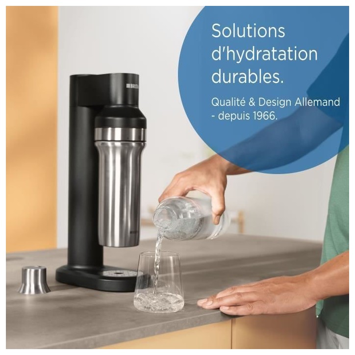 Pack 2 bouteilles BRITA - Pour machine SodaTRIO - Capacité 1L - Verre