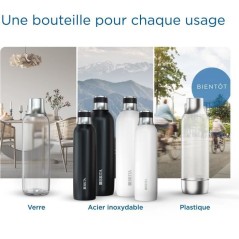Pack 2 bouteilles BRITA - Pour machine SodaTRIO - Capacité 1L - Verre