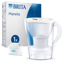 Carafe filtrante BRITA - Marella Blanche - Capacité 2,4L dont 1,4L d'