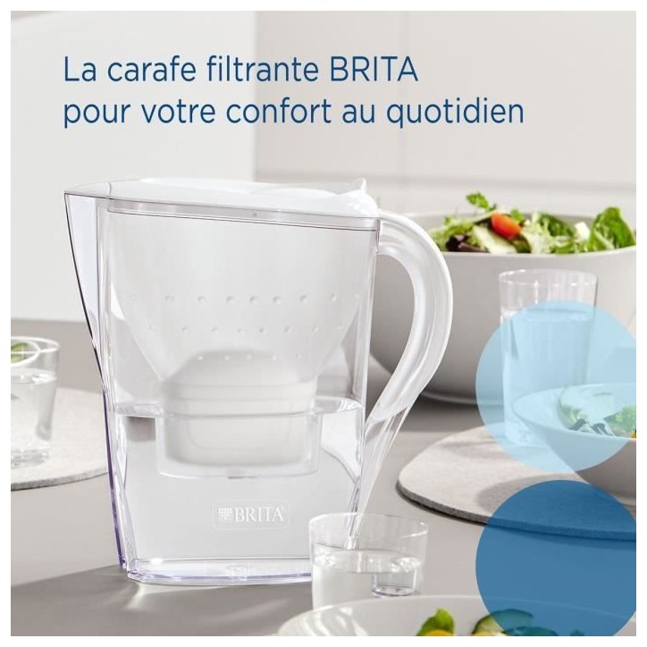 Carafe filtrante BRITA - Marella Blanche - Capacité 2,4L dont 1,4L d'eau filtrée - 1 Cartouche Maxtra Pro All-In-1 incluse Carafe filtrante BRITA - Marella Blanche - Capacité 2,4L dont 1,4L d'eau filtrée - 1 Cartouche Maxtra Pro All-In-1 incluse