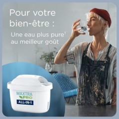 Carafe filtrante BRITA - Marella Blanche - Capacité 2,4L dont 1,4L d'