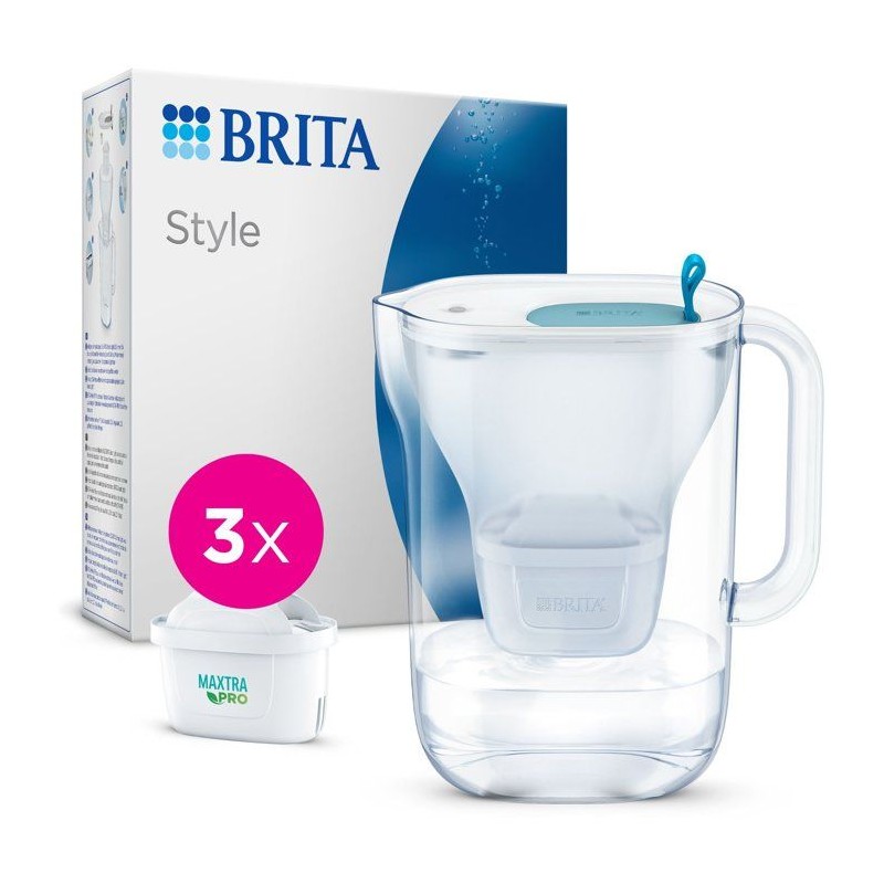 Carafe filtrante BRITA - Style Bleu - Capacité 2,4L dont 1,4L d'eau f