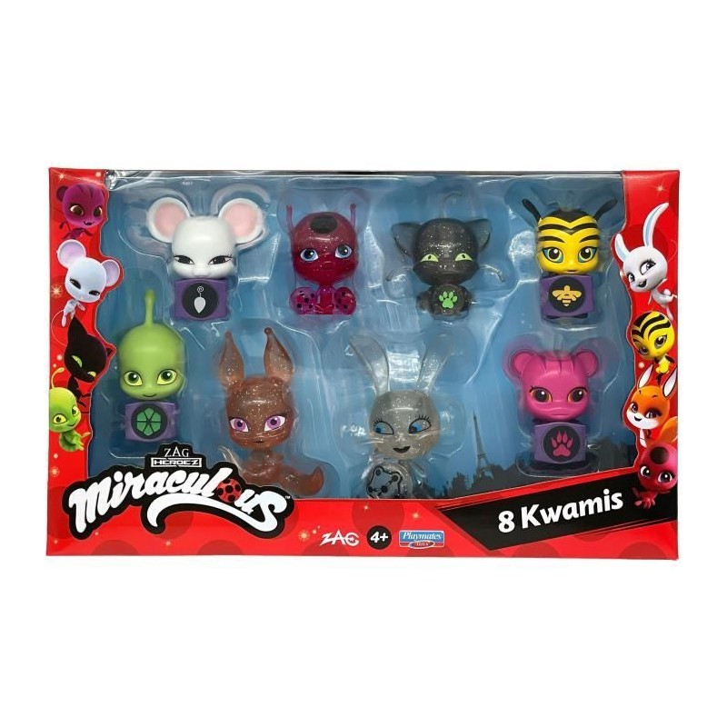 Bandai - Miraculous - Pack de 8 kwamis – Collection de Mini-figurine
