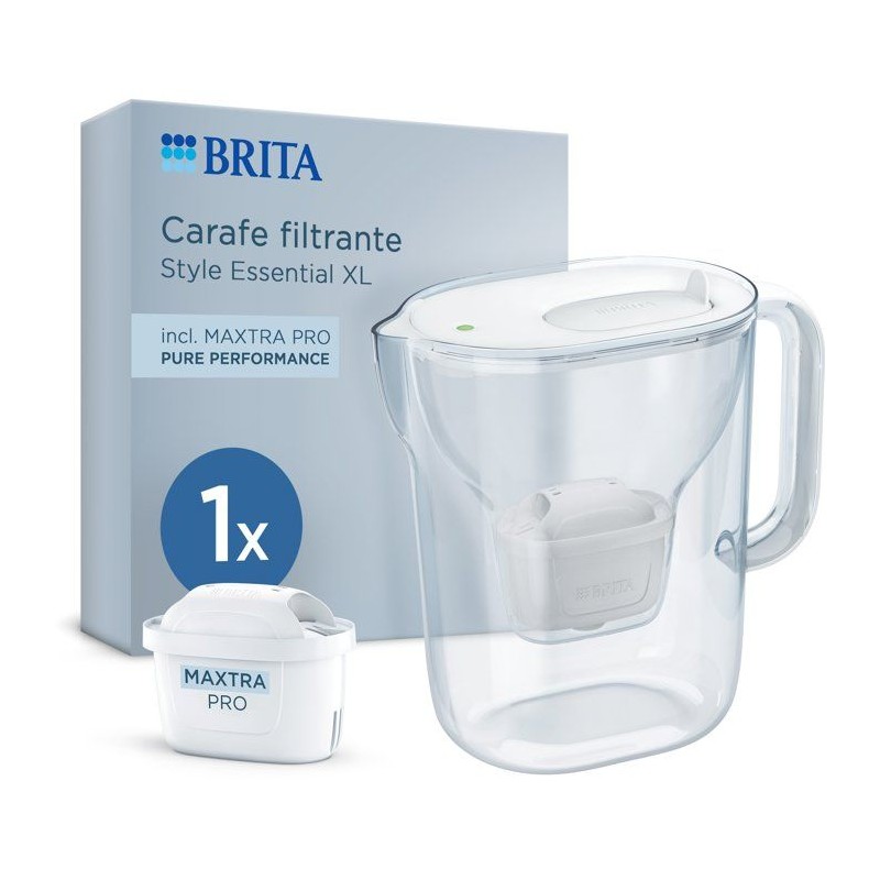 Carafe filtrante BRITA - Style Essential XL blanche - Capacité 3,6L d