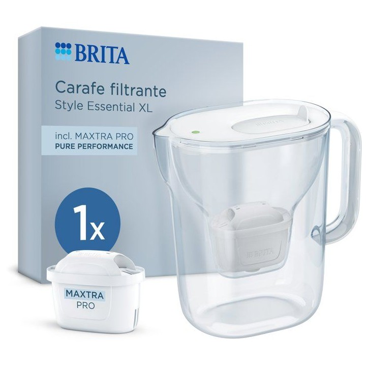 Carafe filtrante BRITA - Style Essential XL blanche - Capacité 3,6L dont 2,3L d'eau filtrée - 1 filtre MAXTRA PRO PURE PERFORM Carafe filtrante BRITA - Style Essential XL blanche - Capacité 3,6L dont 2,3L d'eau filtrée - 1 filtre MAXTRA PRO PURE PERFORM