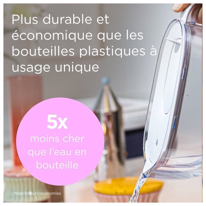 Carafe filtrante BRITA - Style Essential XL blanche - Capacité 3,6L dont 2,3L d'eau filtrée - 1 filtre MAXTRA PRO PURE PERFORM Carafe filtrante BRITA - Style Essential XL blanche - Capacité 3,6L dont 2,3L d'eau filtrée - 1 filtre MAXTRA PRO PURE PERFORM