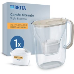 Carafe filtrante BRITA - Style Essential Sable - Capacité 2,4L dont 1
