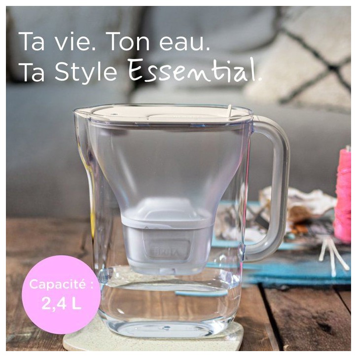 Carafe filtrante BRITA - Style Essential Sable - Capacité 2,4L dont 1,4L d'eau filtrée - 1 mois MAXTRA PRO EXPERT ANTI-TARTRE Carafe filtrante BRITA - Style Essential Sable - Capacité 2,4L dont 1,4L d'eau filtrée - 1 mois MAXTRA PRO EXPERT ANTI-TARTRE