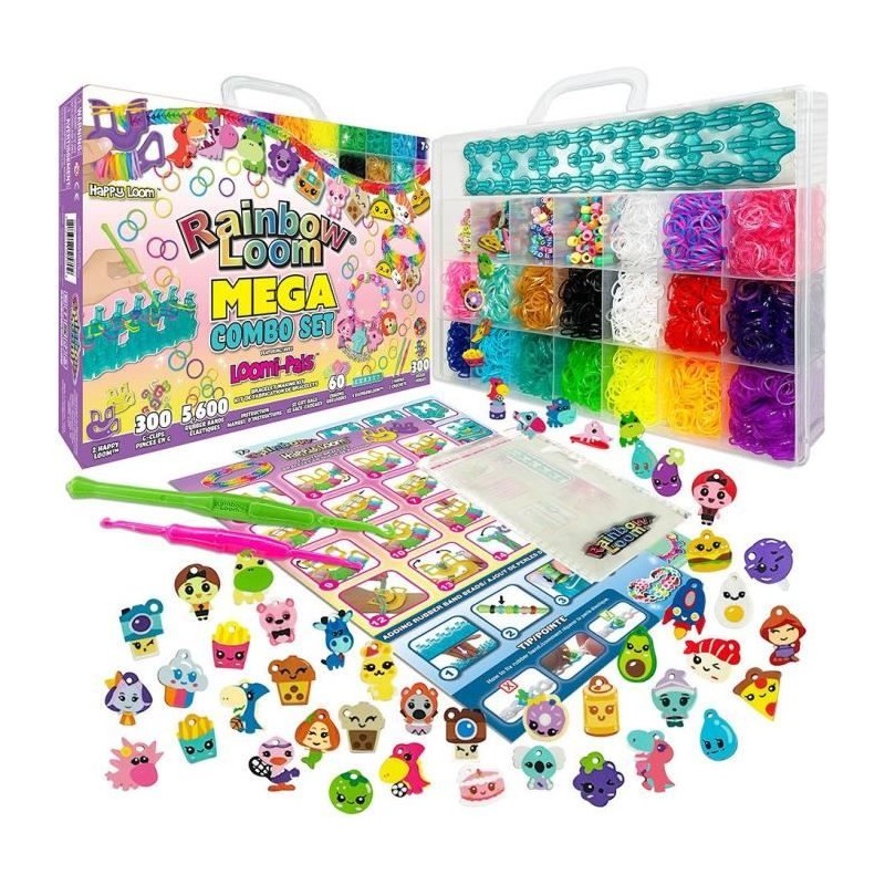 Kit de fabrication de bracelets Rainbow Loom - Métier a tisser avec 5 Kit de fabrication de bracelets Rainbow Loom - Métier a tisser avec 5