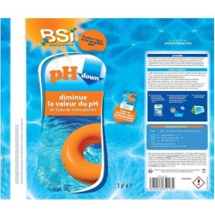 Réducteur pH piscine - BSI - pH Moins Poudre 1 kg - Diminue pH - Stab