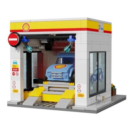 CADA Bâtiments - Jeu de construction - Station de lavage Shell - 294 pieces - Des 8 ans