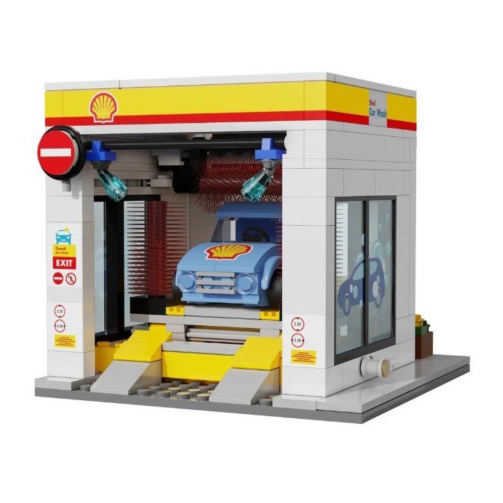 CADA Bâtiments - Jeu de construction - Station de lavage Shell - 294 pieces - Des 8 ans CADA Bâtiments - Jeu de construction - Station de lavage Shell - 294 pieces - Des 8 ans