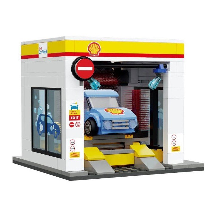 CADA Bâtiments - Jeu de construction - Station de lavage Shell - 294 pieces - Des 8 ans CADA Bâtiments - Jeu de construction - Station de lavage Shell - 294 pieces - Des 8 ans