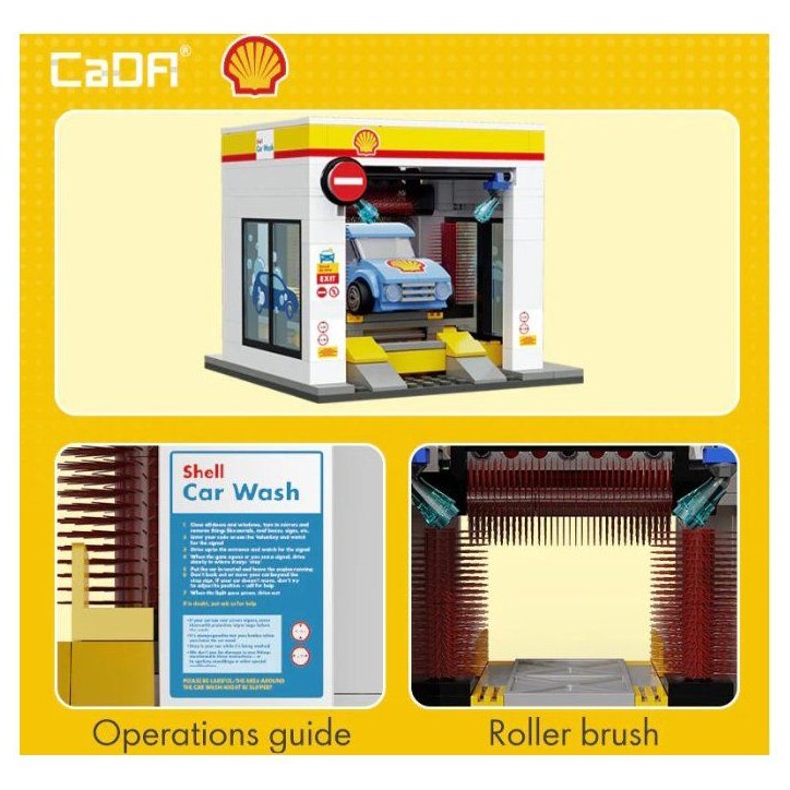 CADA Bâtiments - Jeu de construction - Station de lavage Shell - 294 pieces - Des 8 ans CADA Bâtiments - Jeu de construction - Station de lavage Shell - 294 pieces - Des 8 ans