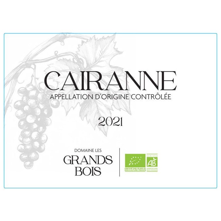 Domaine Les Grands Bois 2021 Cairanne - Vin rouge de le Vallée du Rhône - Bio