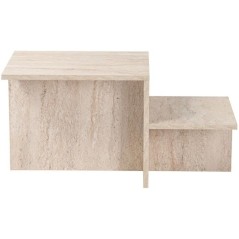 Table basse - HARMONY - Rectangulaire - Effet travertin - 80 x 40 x 40