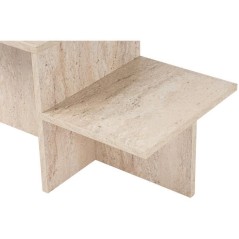 Table basse - HARMONY - Rectangulaire - Effet travertin - 80 x 40 x 40