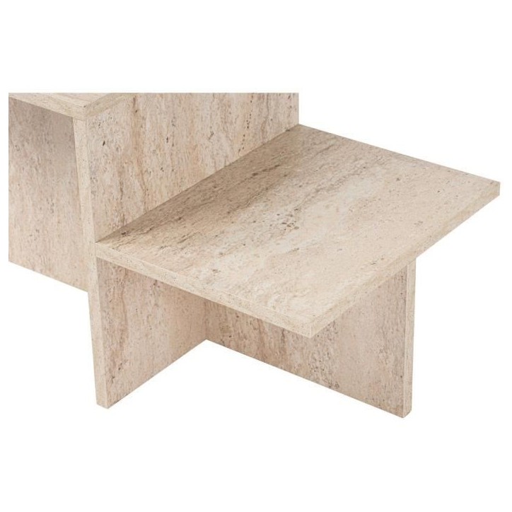 Table basse - HARMONY - Rectangulaire - Effet travertin - 80 x 40 x 40 cm
