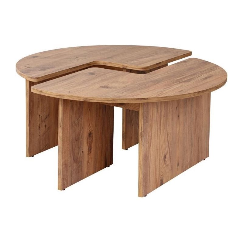 Table basse - MOIRA - Ronde - Pin Atlantique - 90 x 90 x 41 cm