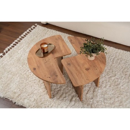 Table basse - MOIRA - Ronde - Pin Atlantique - 90 x 90 x 41 cm
