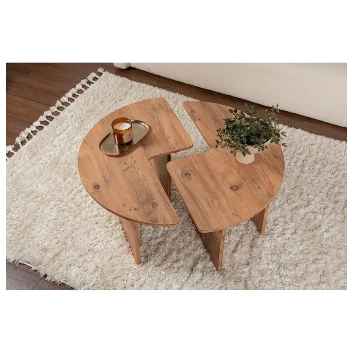 Table basse - MOIRA - Ronde - Pin Atlantique - 90 x 90 x 41 cm Table basse - MOIRA - Ronde - Pin Atlantique - 90 x 90 x 41 cm