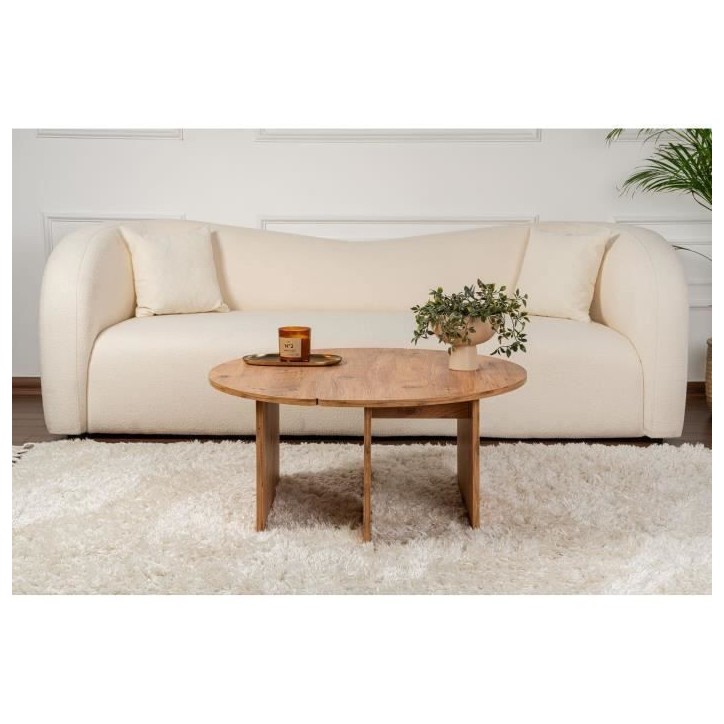Table basse - MOIRA - Ronde - Pin Atlantique - 90 x 90 x 41 cm Table basse - MOIRA - Ronde - Pin Atlantique - 90 x 90 x 41 cm