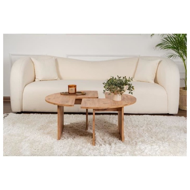 Table basse - MOIRA - Ronde - Pin Atlantique - 90 x 90 x 41 cm Table basse - MOIRA - Ronde - Pin Atlantique - 90 x 90 x 41 cm