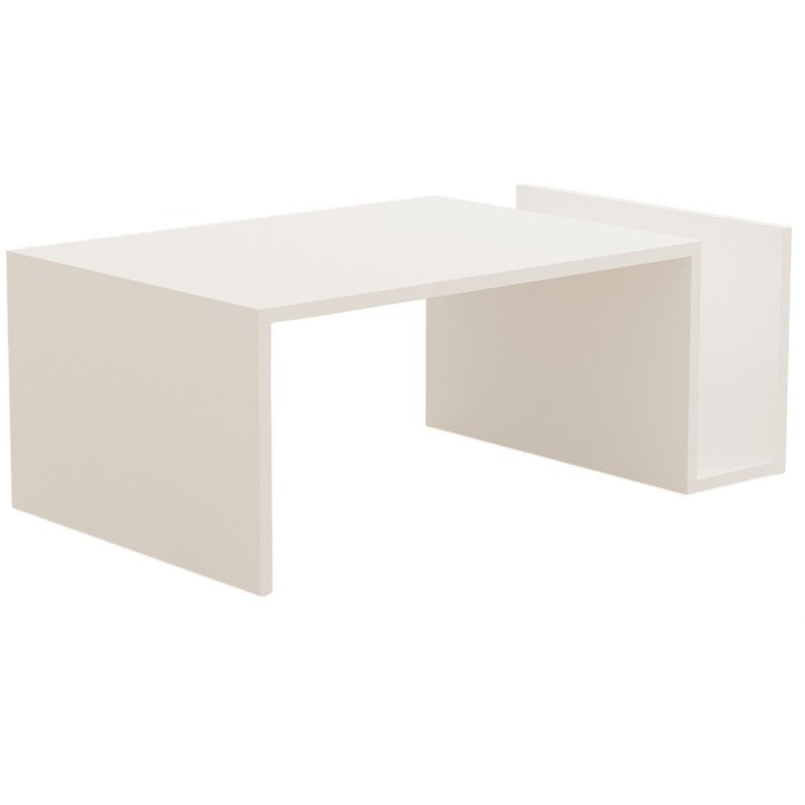 Table basse MEMO - Couleur Blanche - Plateau Relevable & Rangement Intégré - L 86,8 cm x P 32,4 x H 50 cm Table basse MEMO - Couleur Blanche - Plateau Relevable & Rangement Intégré - L 86,8 cm x P 32,4 x H 50 cm