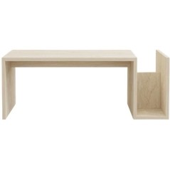Table basse - MEMO - Rectangulaire - Effet marbre Travertin - 86,8 x 3