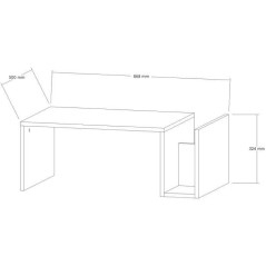 Table basse - MEMO - Rectangulaire - Effet marbre Travertin - 86,8 x 3