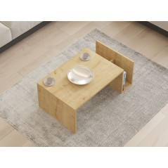 Table Basse MEMO – Chene Saphir – Plateau Relevable & Rangement In