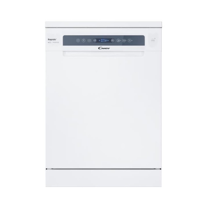 Lave-vaisselle pose libre CANDY CF6C4F2W Rapido - 16 couverts - 44dB - Maxi Cuve - Connecté - Blanc