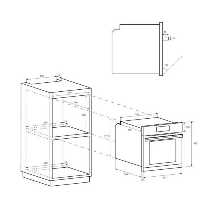 Four encastrable CANDY FIDC B100 - Nettoyage manuel - Convection naturelle - 70L - Blanc - Classe A Four encastrable CANDY FIDC B100 - Nettoyage manuel - Convection naturelle - 70L - Blanc - Classe A