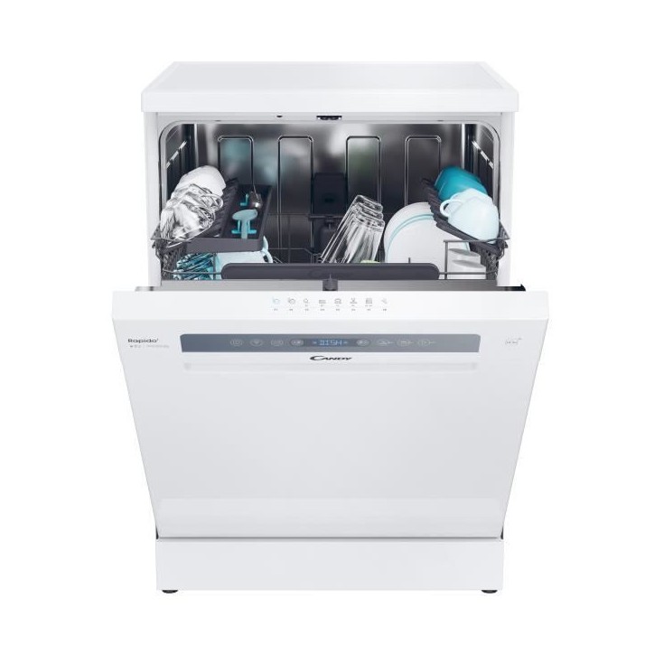 Lave-vaisselle pose libre CANDY CF 4C4F0W? Rapido - 14 couverts - Induction - L60cm - 44dB - Connecté - Blanc Lave-vaisselle pose libre CANDY CF 4C4F0W? Rapido - 14 couverts - Induction - L60cm - 44dB - Connecté - Blanc