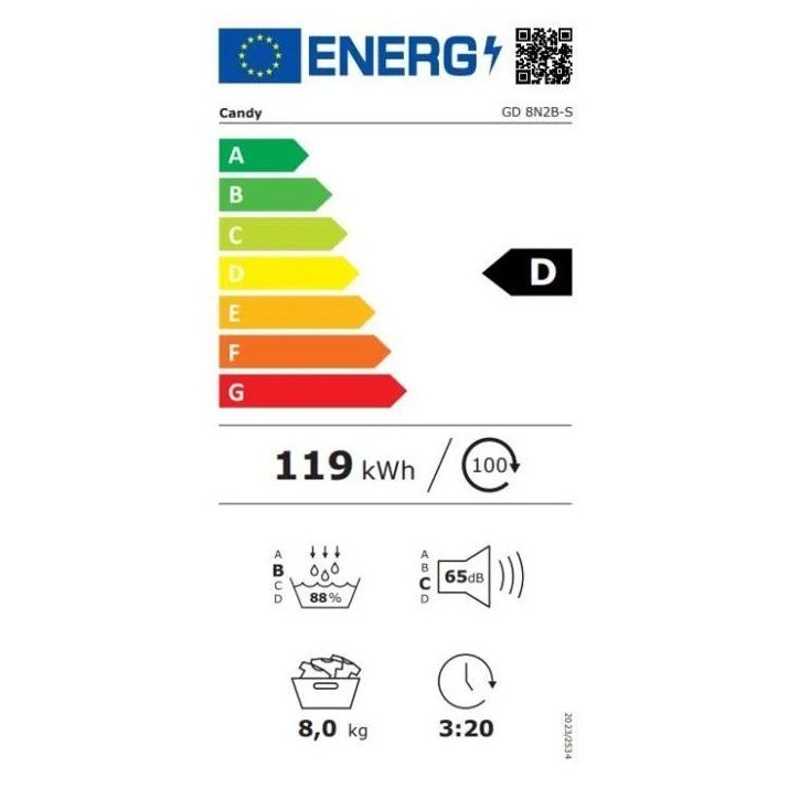 Seche-linge pompe a chaleur CANDY GD 8N2B-S Pro Dry 300 - 8 kg - 15 programmes - Blanc Seche-linge pompe a chaleur CANDY GD 8N2B-S Pro Dry 300 - 8 kg - 15 programmes - Blanc